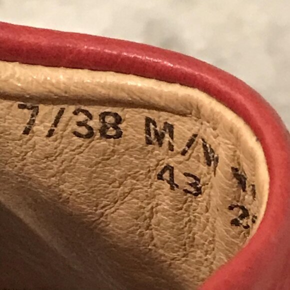 Born Shoes Womens Size 7 Red Leather Slide Sandals Slip On Comfort Open Toe JM5A - Picture 5 of 8